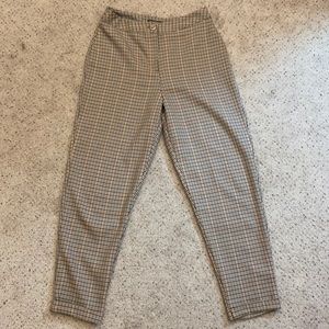 Nasty Gal tan plaid pants US size 4